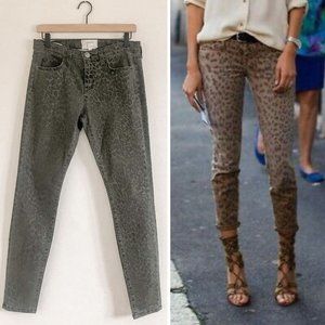 Current/Elliot Green Leopard Denim Jeans Pants Size 29